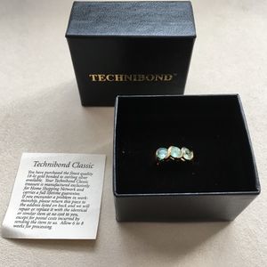 AquaTechnibond 18k gold on 925 sterling ring,5